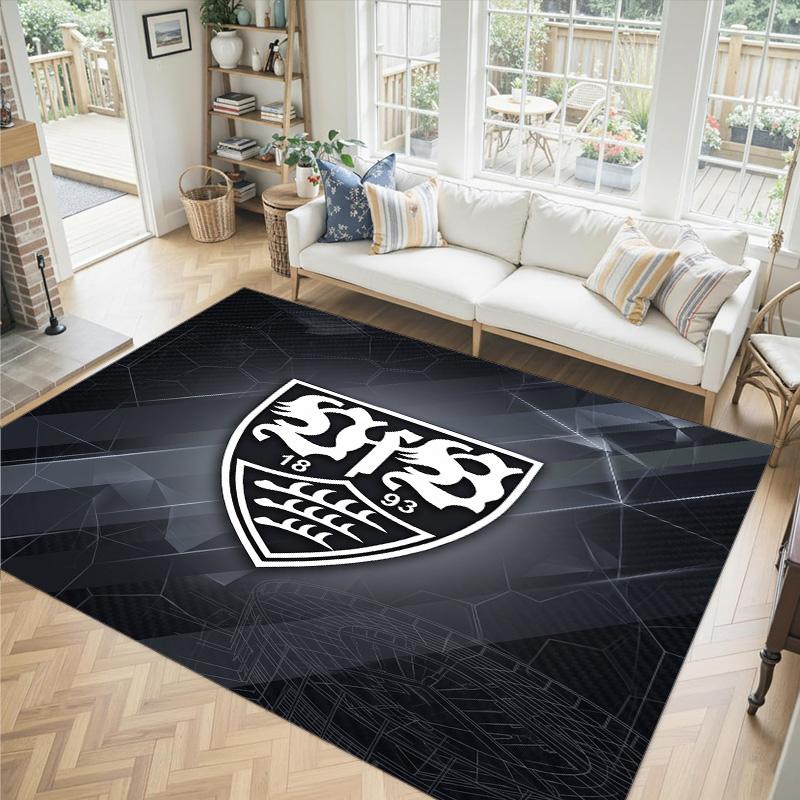 VfB Stuttgart Design Kristal Fluweel Tapijt Gezellig Niet?Antislip Bedrukt Tapijt Voor Slaapkamer Woonkamer Entree