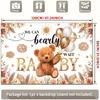 2D Gold Brown Bear Baby Shower Backdrop We Can Bearly Wait Banner