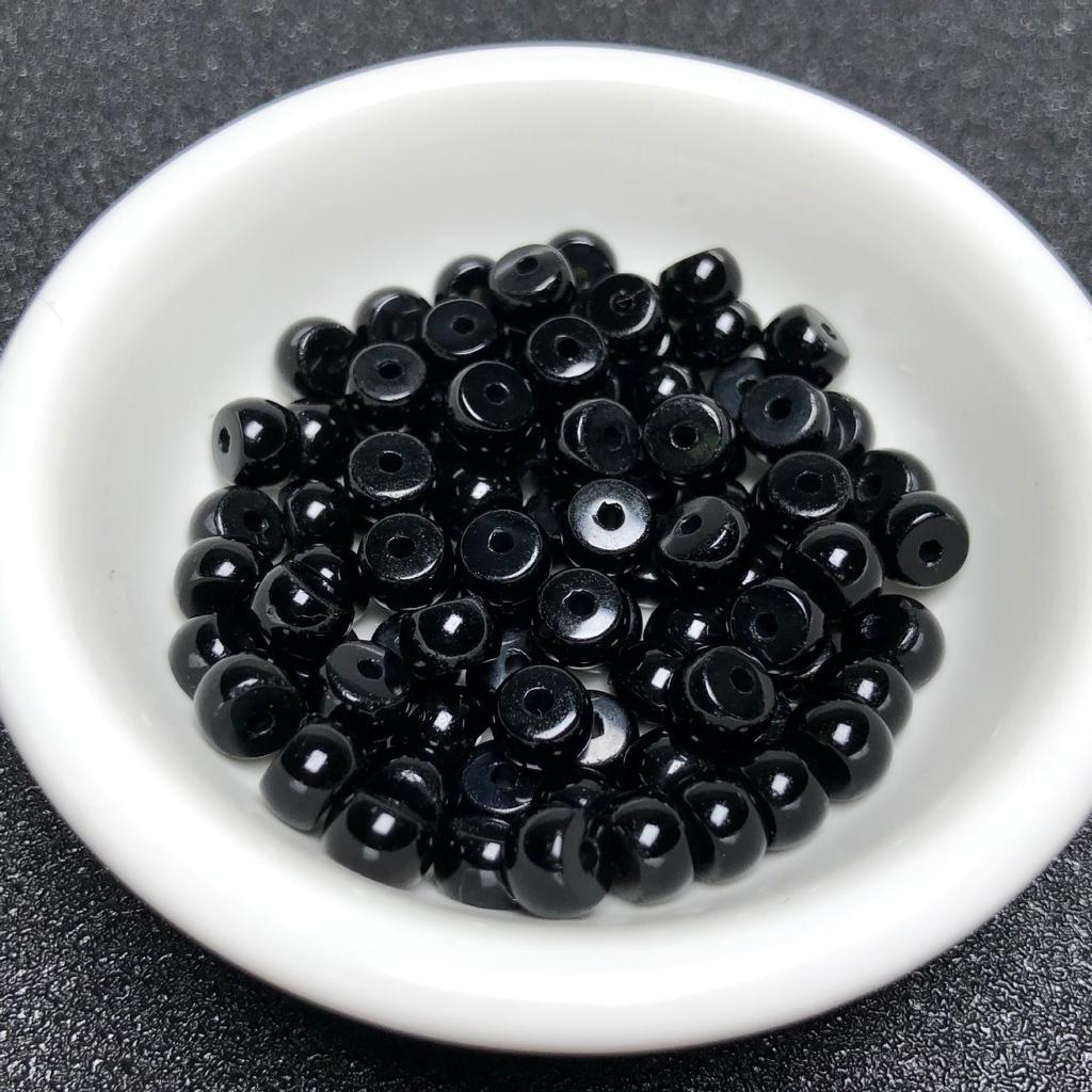 Black Agate Spacer Beads for DIY Handcrafted Accessories