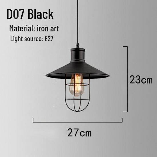 Retro Industrial Wrought Iron Pendant Lamp - Minimalist Style for Bars, Hotels, and Restaurants