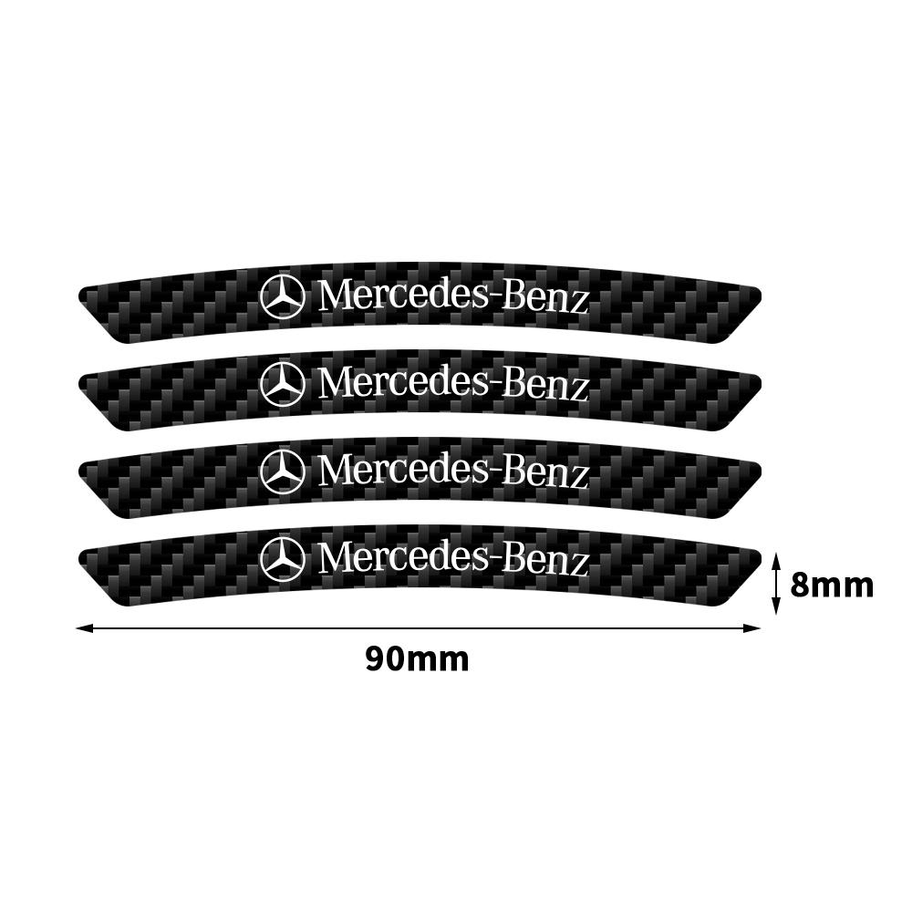 

Car Wheel Hub Emblem Stickers Rims Curved Decals For Mercedes Benz AMG W124 W202 W203 W204 W210 W211 W212 W220