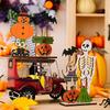 Whimsical Wooden Halloween Decoration Including Spring Bat Pumpkin And Skull For Atmosphere Spooky