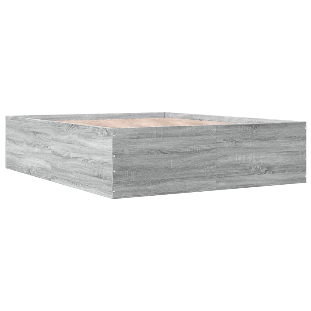 Bed Frame Gray Sonoma 160x200 cm Particleboard