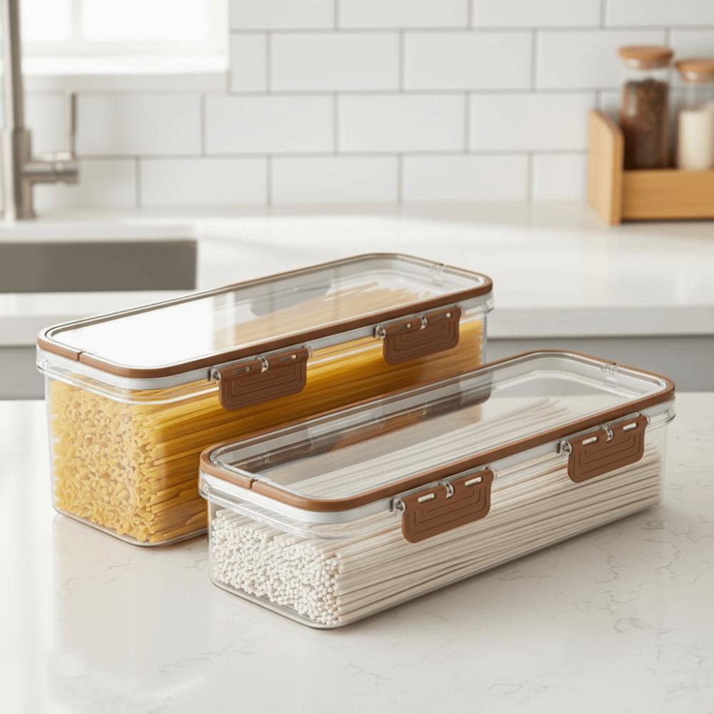 Plastic Noodles Spaghetti Container Transparent Pasta Storage Container  Fresh-keeping