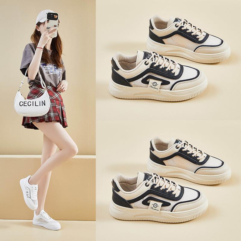 Mesh White Shoes for Women In Summer New High-rise Student Shoes Breathable Casual Shoes