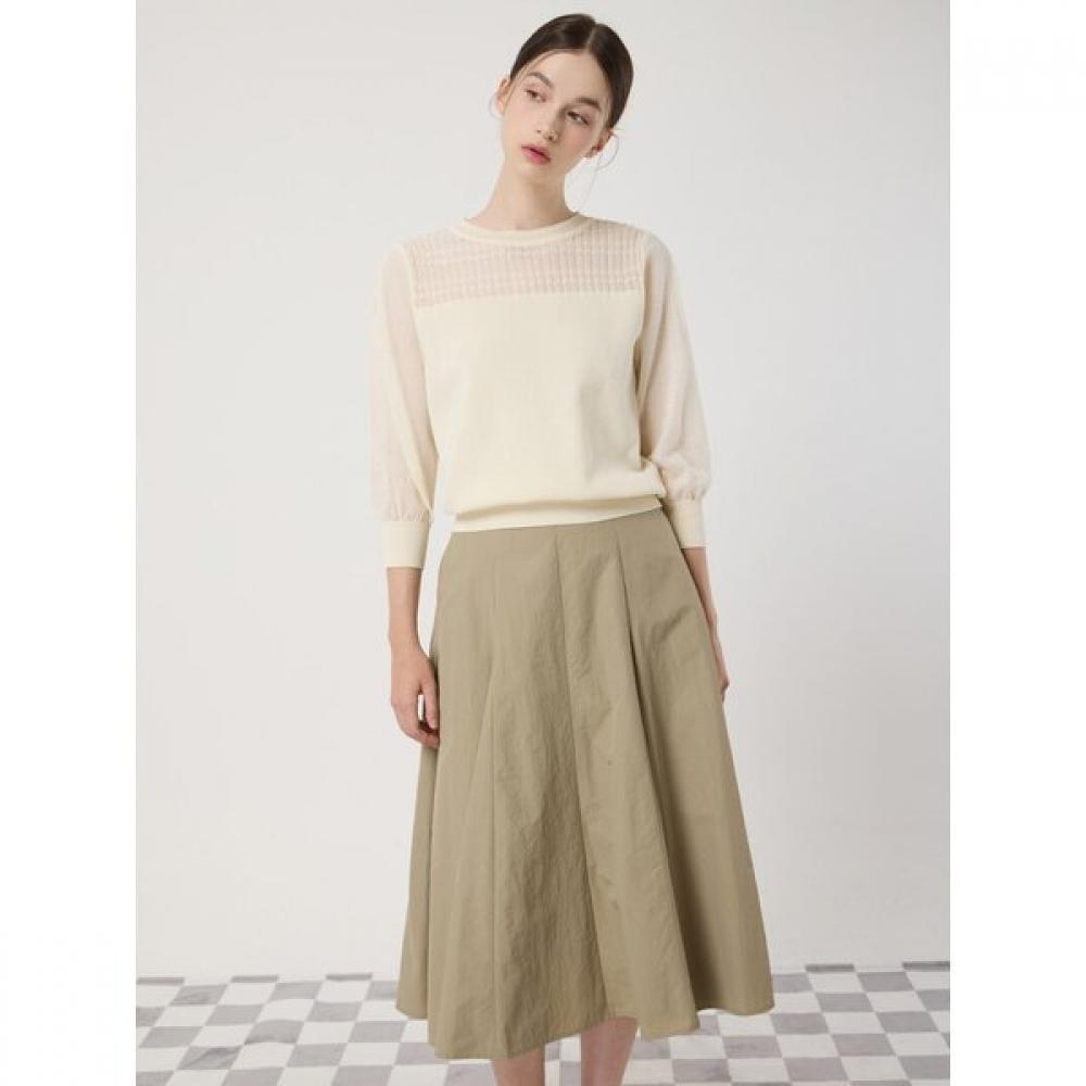 Cc Collect Sheer Color Block 7 8 Pullover  C252ksk031 