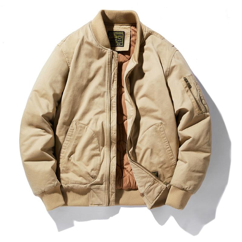 Thickened Velvet Cotton-padded Clothes Men's Washed Casual Cotton-padded Jackets Loose Tooling Jackets Flight Jackets Padded Clothes