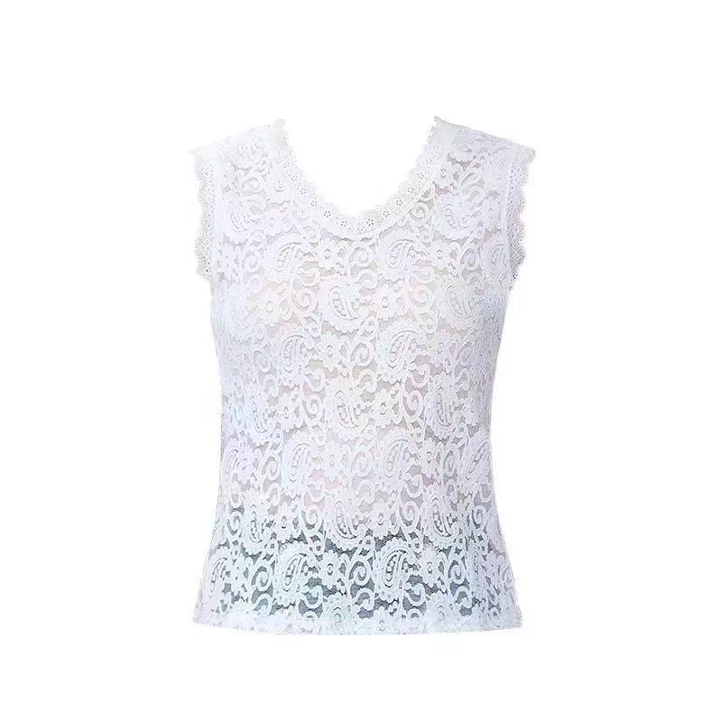 Elegant Lace Sleeveless Women's Top - Chic and Versatile for Spring and Summer
