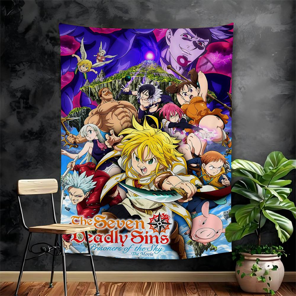

Japan Anime The Seven Deadly Sins Cartoon Tapestry Bohemian Wall Tapestries Mandala Home Decor 74x94cm(29x37in)