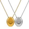 Geometric Water Drop Necklace Large Oval Glossy Droplet Pendant Long Sweater Chain  Women Girls