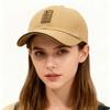 Khaki Vintage Fabric Label Baseball Cap for Men, Trendy and Versatile, Sunshade Duckbill Hat, Casual Soft Top, Flattering for Fa