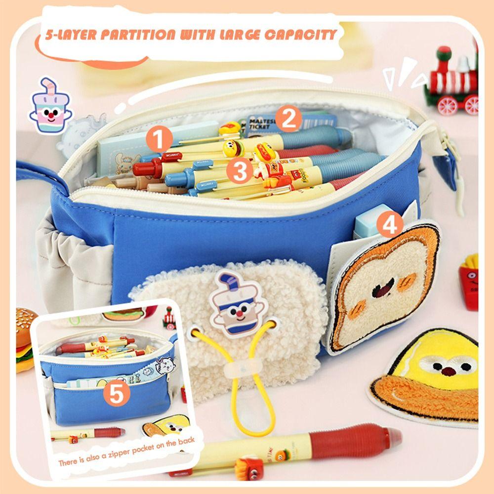 5-layer Pencil Case Zipper Stationery Bag New Pen Bag  Students
