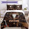 Set Biancheria da Letto Stile Cowboy Retrò Personalizza il Tuo Nome Copripiumino Traspirante con Federe Biancheria da Letto Decorativa per Camera da Letto Decorazione Casa Compleanno G