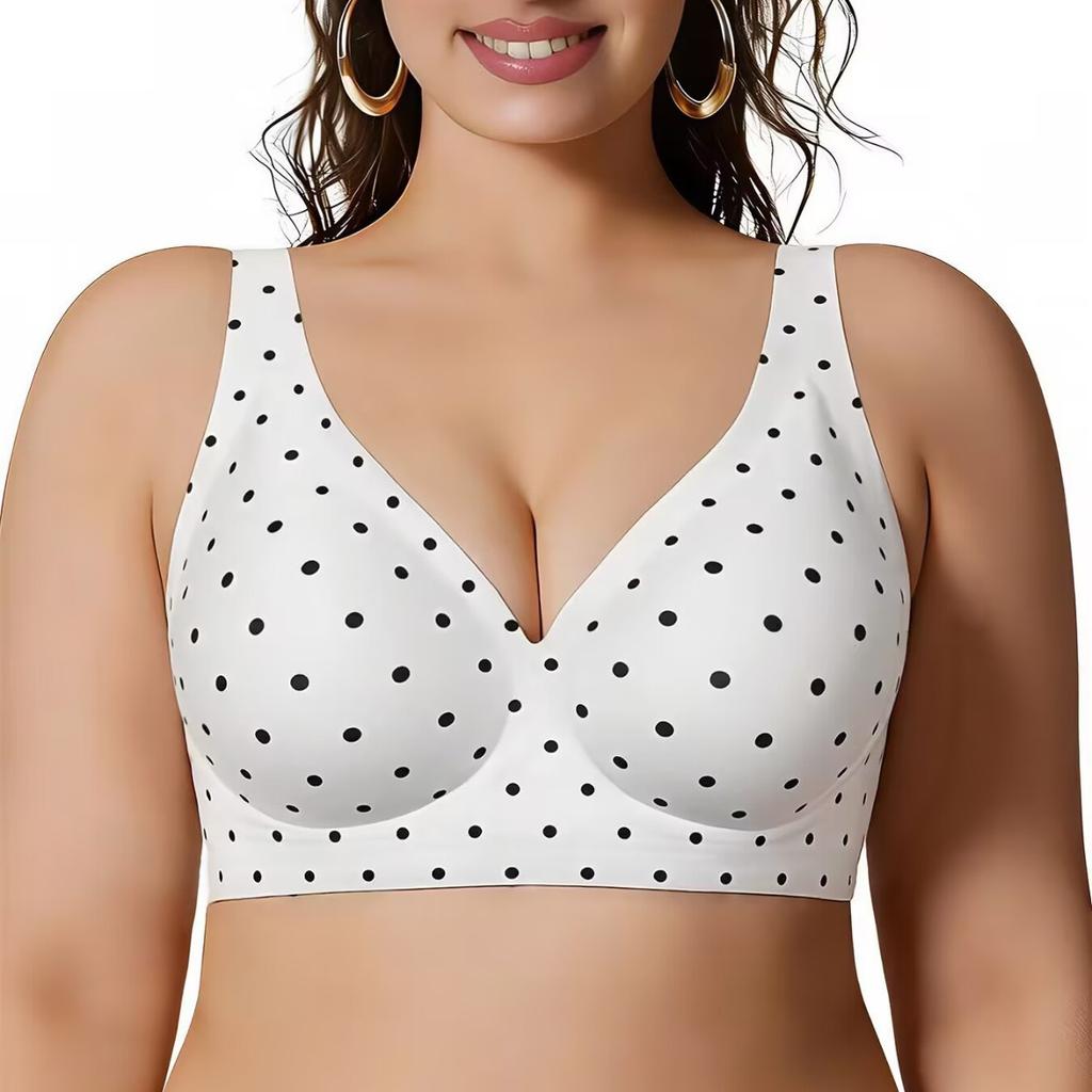 Large Size TK Explosion Full Coverage Leopard Print Seamless Gathering Soft Support Bra Underwear
