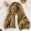 Scarf Autumn and Winter New High-end Solid Color Splicing Lace Neck Protector Scarf Scarf Scarf Shawl