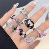 Enamel Drip Oil Dark Open Ring Set Cold Wind Personality Irregular Advanced Feeling Index Finger Ring