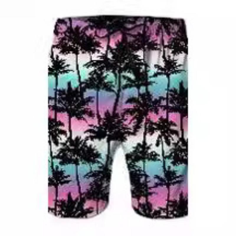 3D Digital Printed Men's Beach Shorts Hawaiian Camouflage Style Loose Casual Shorts