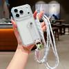 KEYSION Crossbody Wrist Strap Transparent Phone Case for iPhone 13 14 15 16 17 Pro Max Air 16 Plus Long Lanyard Shockproof Cover