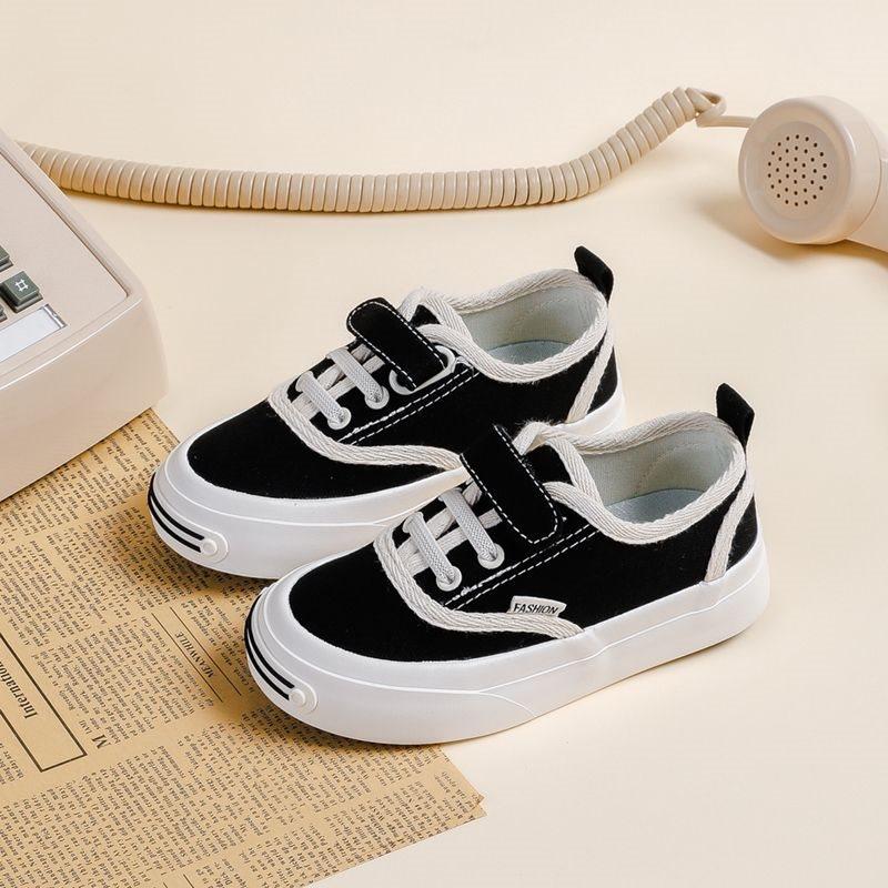 Children's Board Shoes Low-top Canvas Shoes Boys Casual Shoes Spring and Autumn Versatile Girls Black and White Plaid