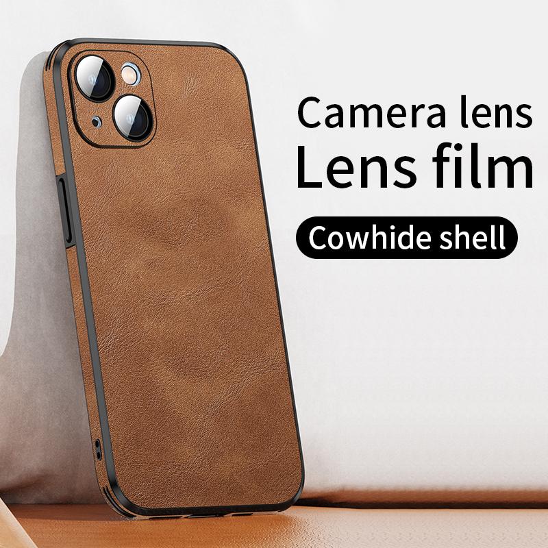 For Iphone 14 Cover Camera Lens Protector Silicone Leather Phone Case For Iphone 14 13 12 Pro Max Mobile Cellphone Funda Coque