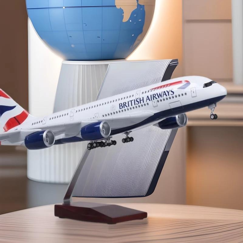 

Дыхательные пути 1:Модель литого самолета в масштабе 1:160, британский A380, коллекция моделей самолетов со светодиодной подсветкой, управление касанием или звуком для подарка NO LED
