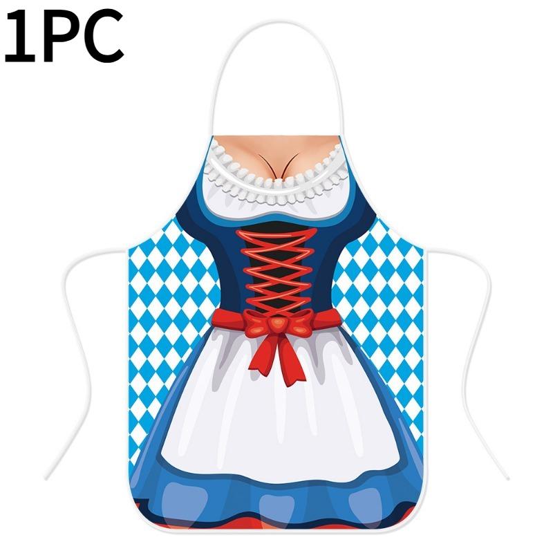 1PC Munich Oktoberfest Decorative Apron, German Oktoberfest Funny Character Cos Apron Waterproof Overalls
