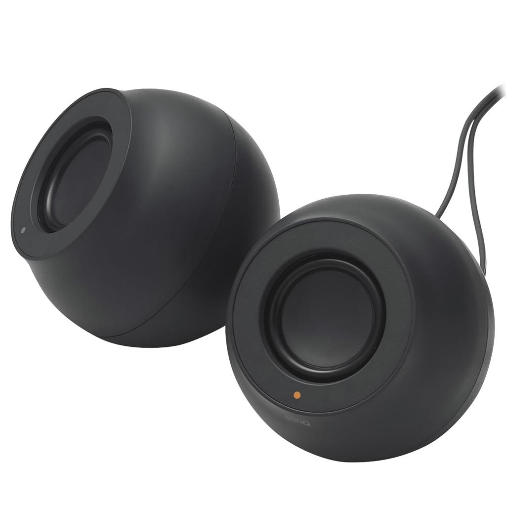 ELECOM PC Speaker, USB Powered, High Output, USB C/USB-A/Bluetooth/3.5mm Mini Plug Connections, 4.4W, with Volume Controller, Black, SP-P10CUBBK