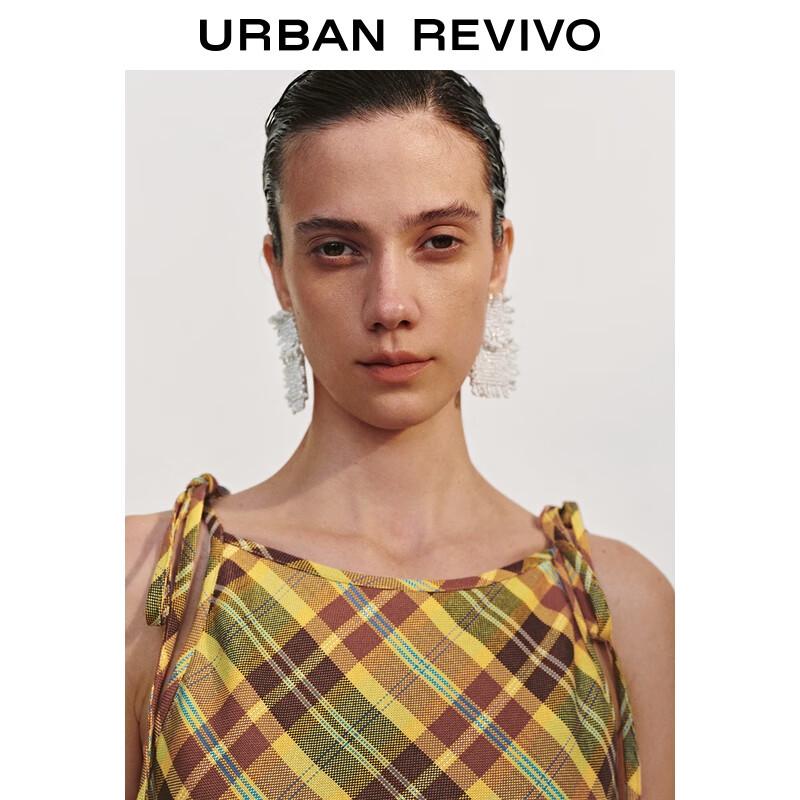 UR 2025 Fall Retro Plaid A-Line Mini Dress