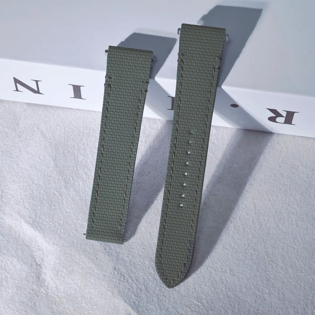 19mm 21mm FKM-Gummi-Uhrenarmband für Cartier Santos WSSA0009 WSSA0010 WHSA0021 Schnellwechsel-Stahl-Endstück-Verbindungsglied-Uhrenarmband