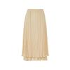 Langzi Retro Double-Layer A-Line High-Waist Long Skirt