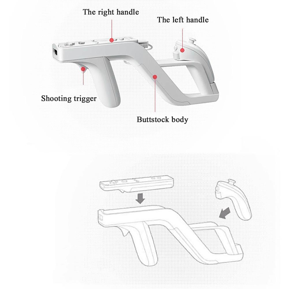 Zapper Light Gun Compatible for Link Remote Nunchuk for Shooting Games