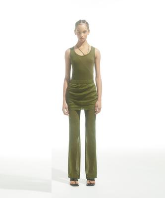 DRAE Scoop-Neck Jersey Tank Top_Khaki