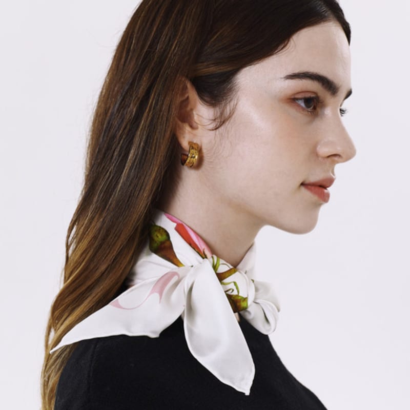 ONSZ floral lettering silk scarf