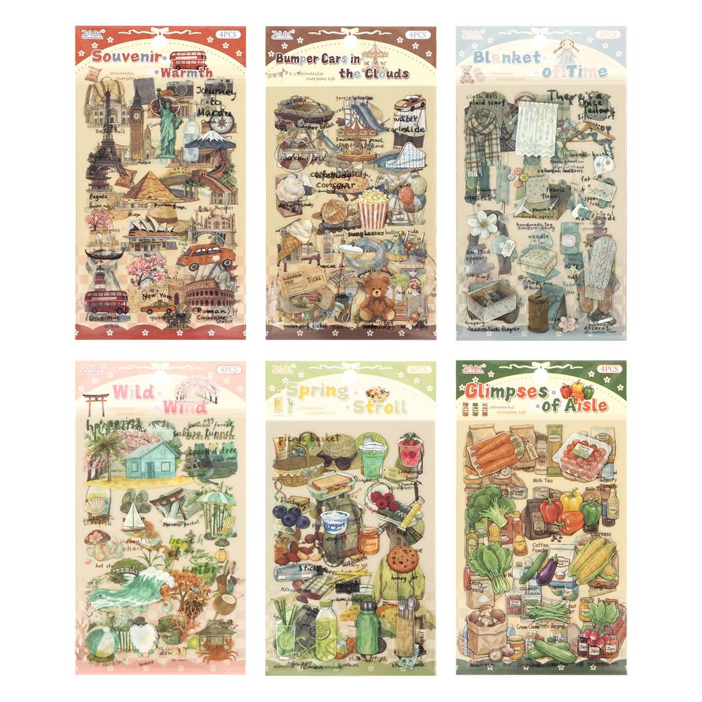 Diary Handwriting Series Vintage Life Building Landscape PET Sticker Creative DIY Journal Material Collage Stationery