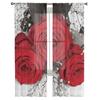 Red Rose Flower Modern Curtains For Living Room Transparent Tulle Curtains Window Sheer For The Bedroom Accessories Decor