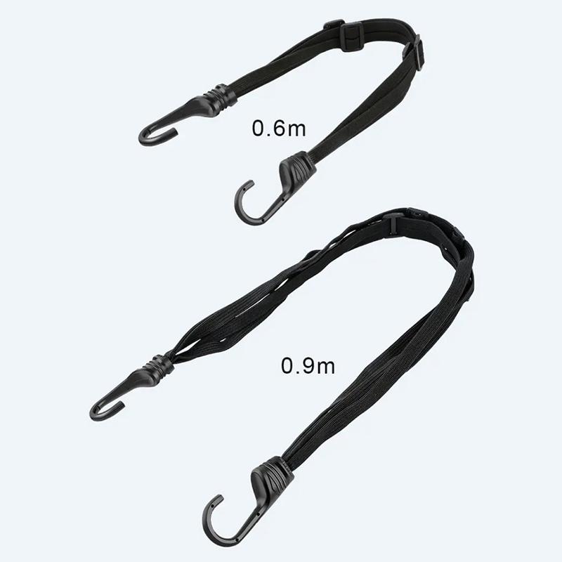 Black Motorcycle Luggage Strap Moto Helmet Net Universal Luggage Helmet Retractable Elastic Rope Fixed Strap 60/90Cm