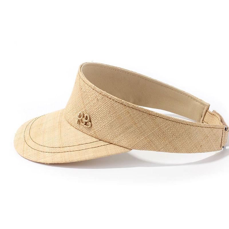 Raffia Leere Oberseite Handgefertigt Brief Sonnenhut Sommer Strand Sonnenschirmhut Klassisches Designer Visor Kappe Strohhut Tennis Golf