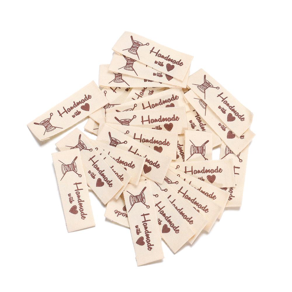 50PCS DIY Woven Supplies Knitting Wool Ball Clothes Labels Garment  Accessories Handmade With Love Clothing Tags