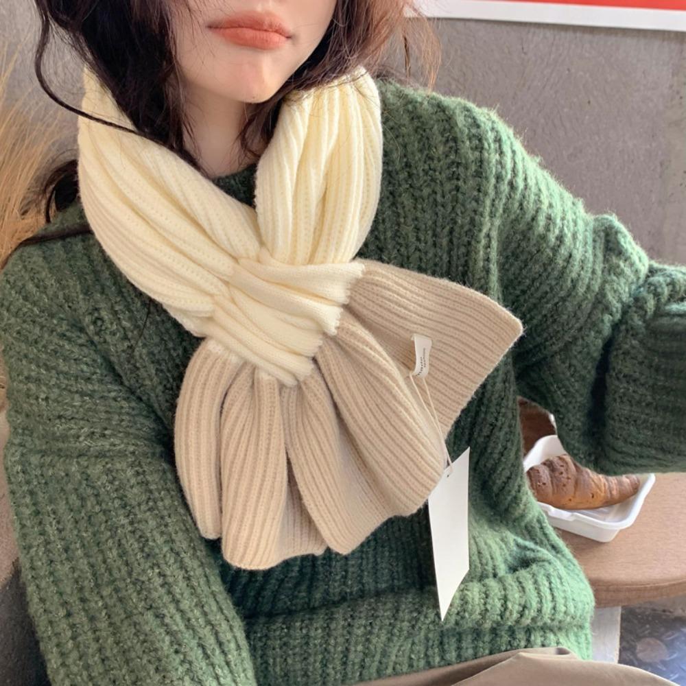 

Keep Warm Neck Collar Windproof knitted Neckerchief New Cross Scarf Women хакі
