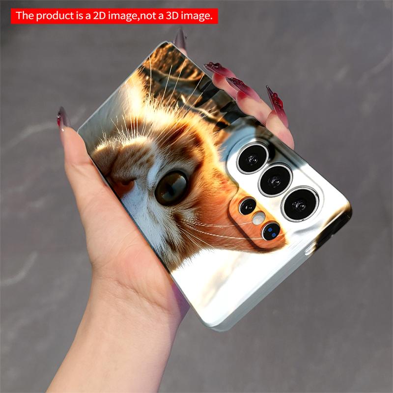 2DFlat Samsung Phone Case Alien Cat Encounter Phone Case Applicable To Galaxy S22 S23 S24 S25ULTRA S26 A12 A13 A14 A15 A16