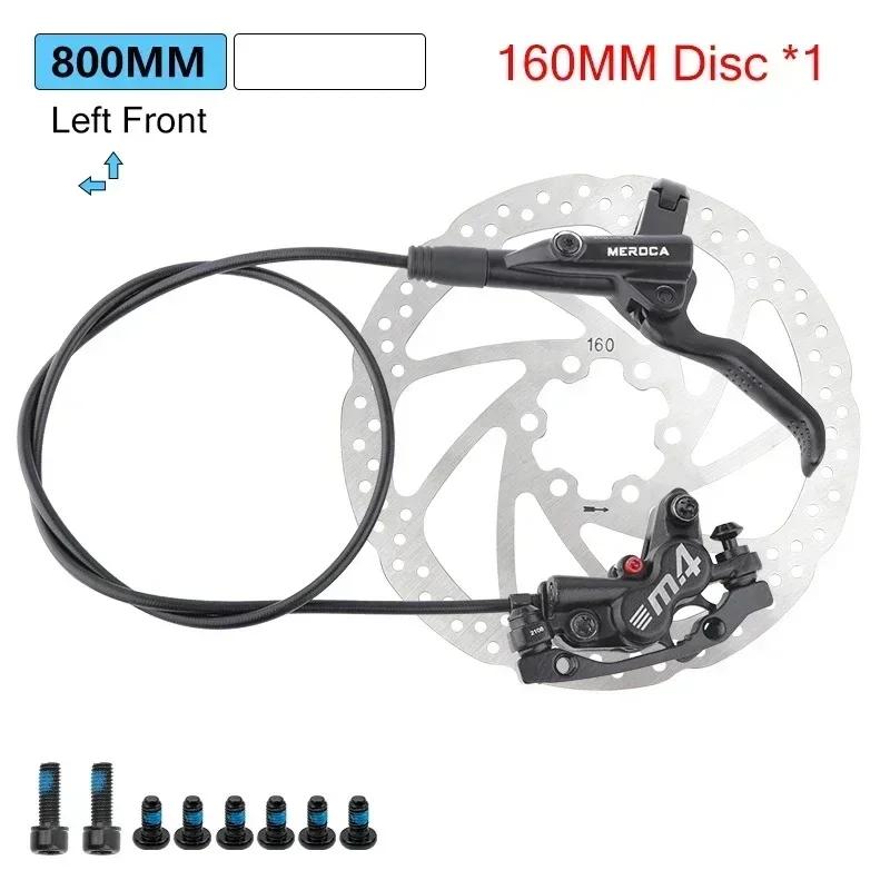 Freni Meroca 4 Pistoni Freni Idraulici Freni per Bicicletta Mtb Pinza Rotor 160mm Set Bicicletta da Montagna 800/1400mm per E4 ZEE M420