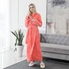 Extended Length Coral Fleece Bathrobe and Pajama Set for Men and Women - Plush, Thickened, Perfect for Winter and Autumn