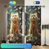 Artistic Panels Cute Cat Money Pile Pattern Window Curtains Half Suitable Home Decorative Blackout Made Of Polyester