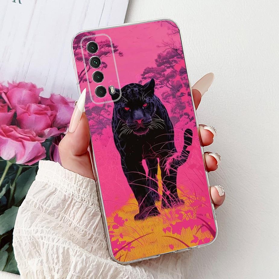 For Huawei Y7a Case PSmart 2021 Cute Cat Fashion Painted Cover Soft Slim Phone Case For Huawei P Smart 2021 Y 7a HuaweiY7a Shell
