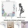 1pc Floral Shower Curtain, Polyester, Machine Washable, Succulent & Foliage Design, All-Season Bathroom Decor, Smooth Texture