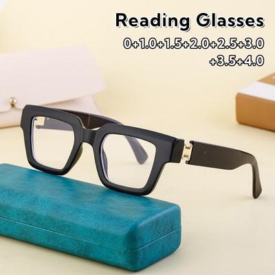 Retro Square Reading Glasses Women Men Fashion Anti Blue Light Presbyopia Eyewear 0 To +4 0 HD