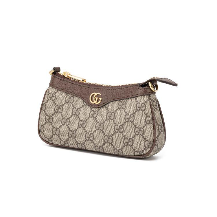 Gucci Pochette in Tela Ophidia con Pelle, Borsa a Spalla Borsa a Mano, Borsa a Spalla Mini da Donna Beige ed Ebano 764960-K9GSG-8367