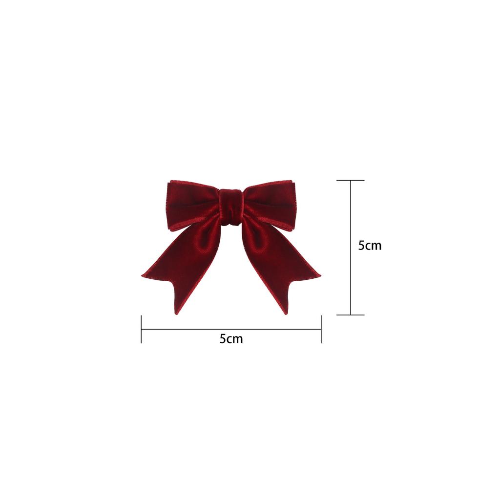 Christmas Red Green Velvet Bow Tie Handmade Tail Cut Christmas Tree Gift Box Decoration 50 Pieces Festive Ribbon Bows For Holiday Decor
