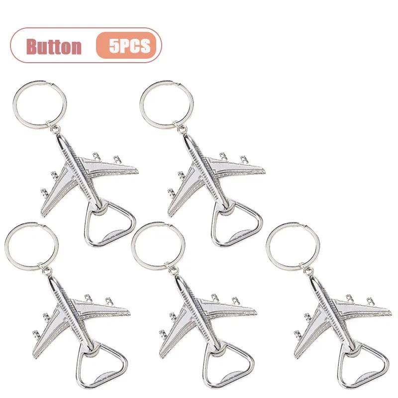 Creative Airplane Bottle Opener Keychain Metal Keyring Travel Lovers Gift Portable Multifunctional Beer Cap Opener Key Accessory