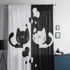 Urocza para kociąt romantyczne tiulowe zasłony do salonu kuchenne zasłony okienne Home Decor przezroczysta zasłona do sypialni dla dzieci